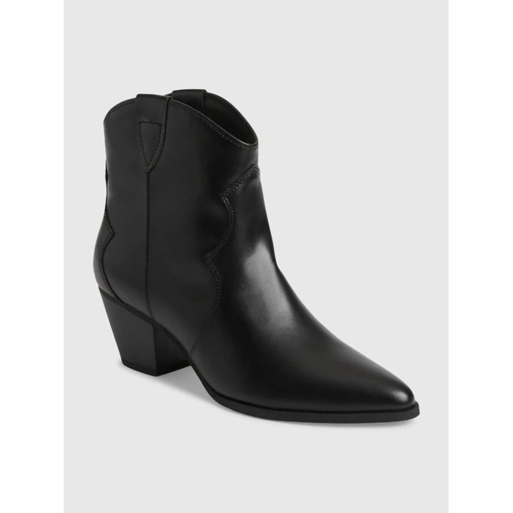 Gap Womens Western Ankle Boots Black Pointed Toe Block Heel 514038-00-1 Size 6